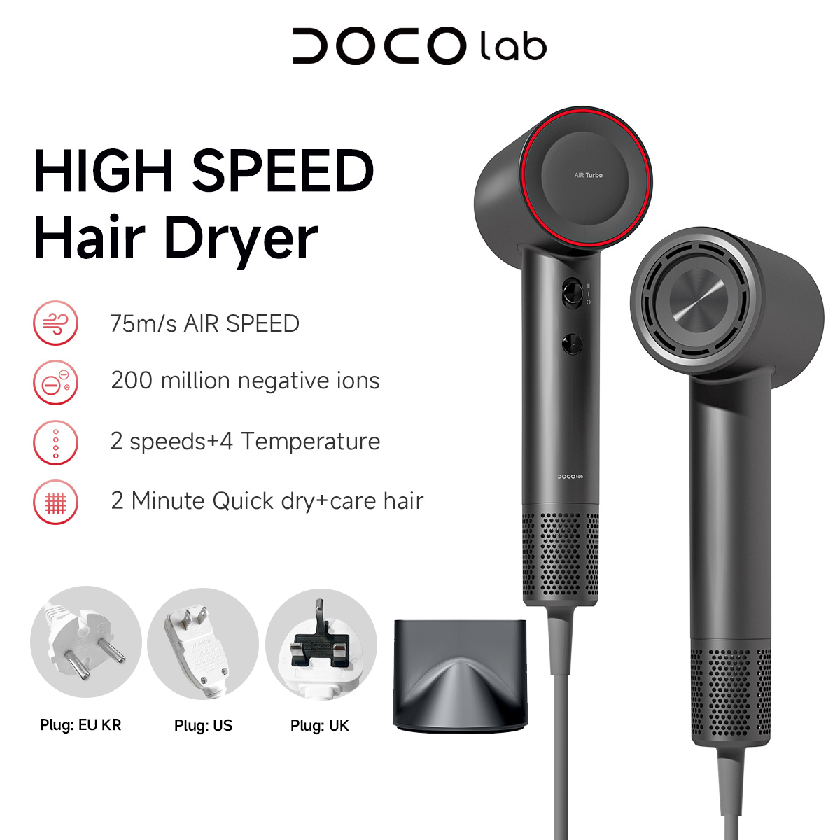 DOCO Hair Dryer High Speed 75m - đánh giá và giá Hair Care Lab